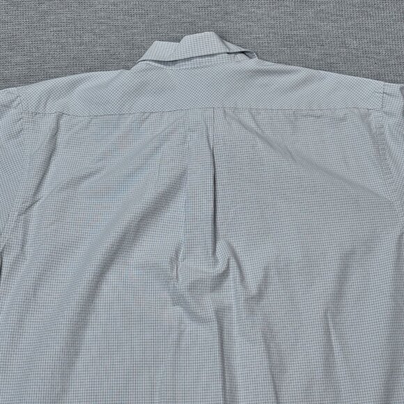 UDE Signature Collection Mens White Grid Button Up Shirt Long Sleeve Collared XL - Picture 4 of 12